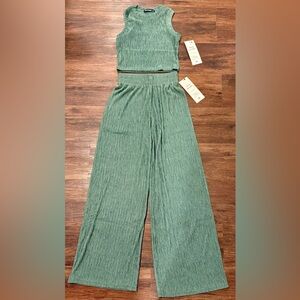 Elegant Sage Wide-Leg Jumpsuit